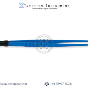 Bipolar non-stick tip bayonet straight laparoscopic forceps 20cm angled 1mm precision CE certified Mumbai top manufacturer pan India supplier trusted by surgeons for neurosurgery procedures.