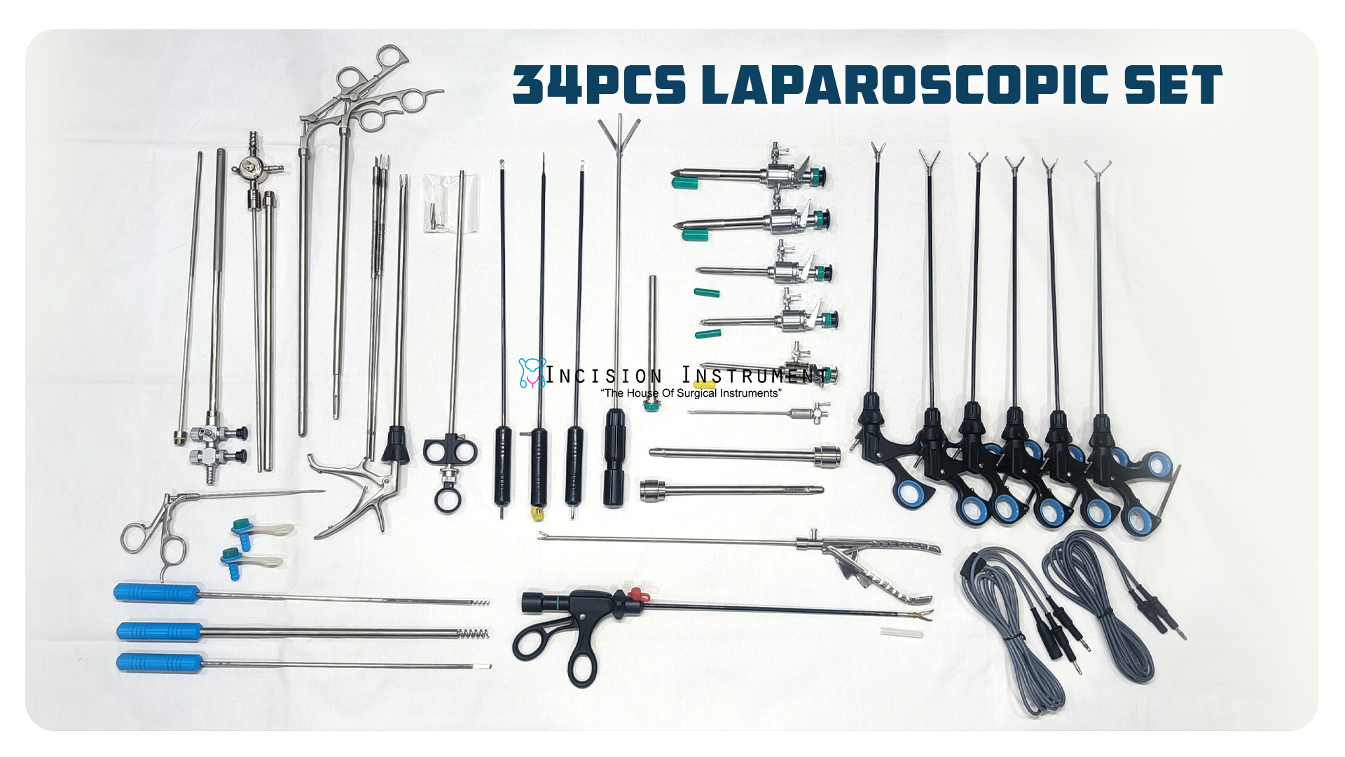 Laparoscopic gallbladder surgery stainless steel instrument set 19 24 34 pcs CE certified