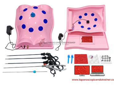 laparoscopic endotrainer practice kit pink full body shape hd camera 360 degree rotation